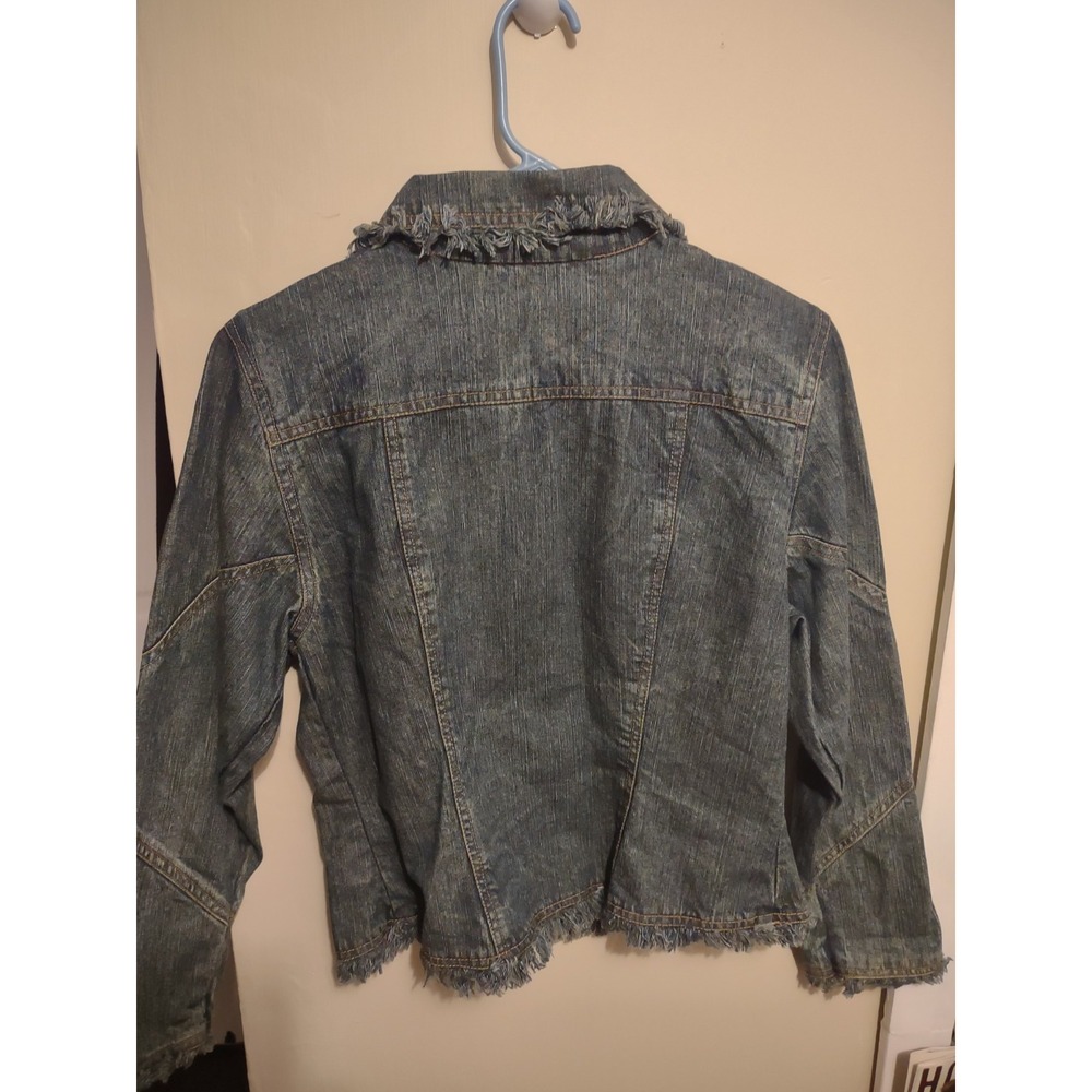 Flashback Couture Denim Jacket Small Artsy Boho Indie Sleaze Festival Grunge - Picture 5 of 5